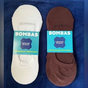 Two Bombas Lightweight No Show Socks, Brown and White